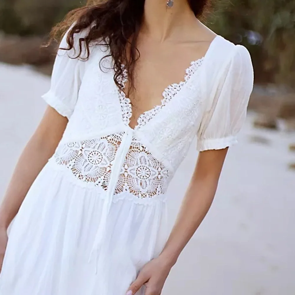 Free People All You Need Is Lace Midi Dress in Ivory 🆕 - Picture 2 of 9